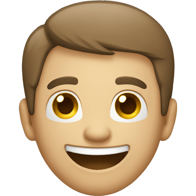 happy man holding phone emoji