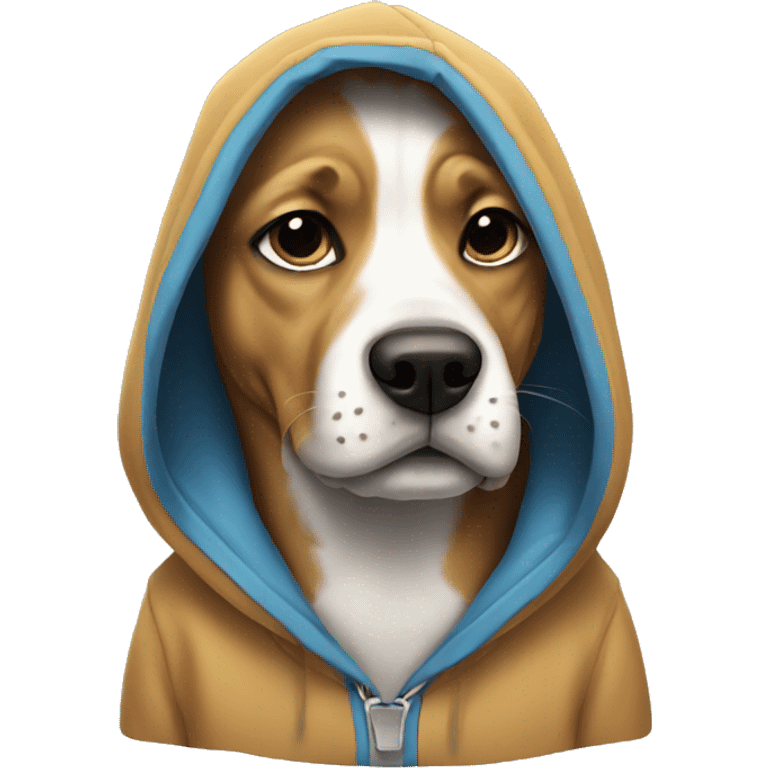 Dog wearing hoodie emoji