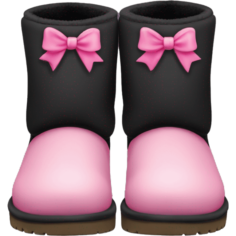 black low uggs with pink bow emoji