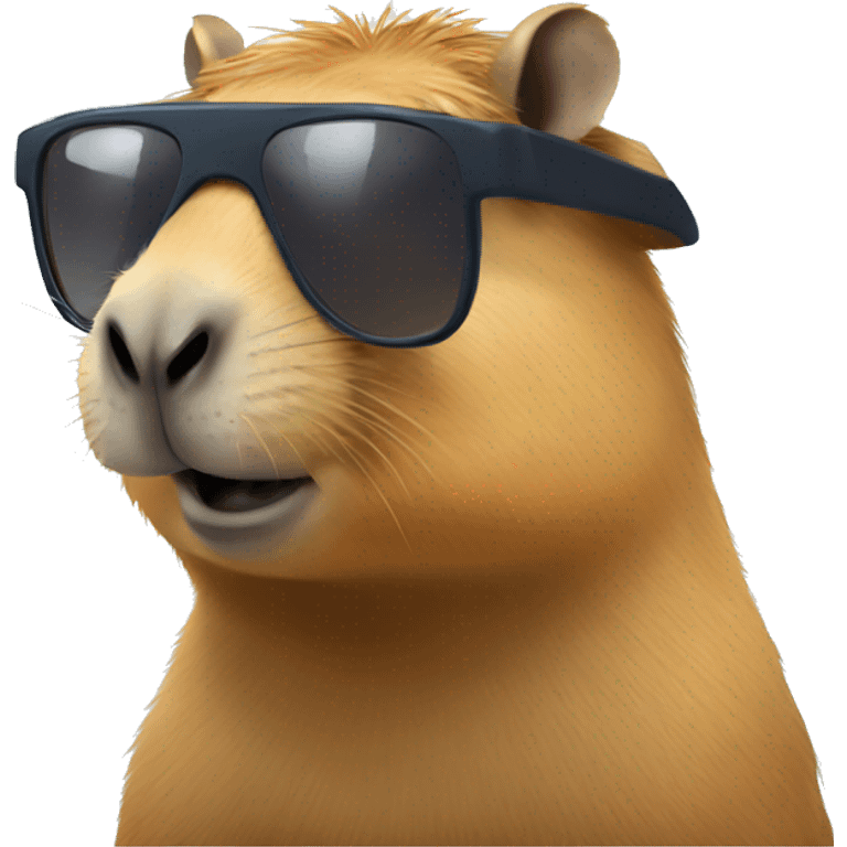 Capybara with cool sunglasses emoji