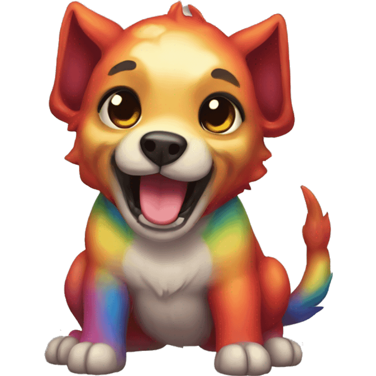 Cute rainbow Cerberus emoji