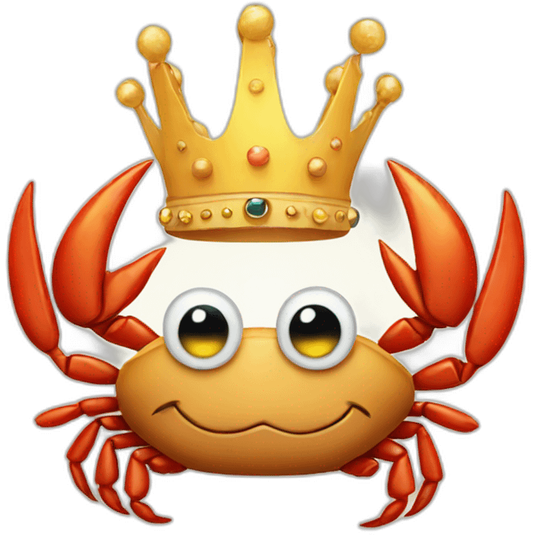 crab wearing crown emoji