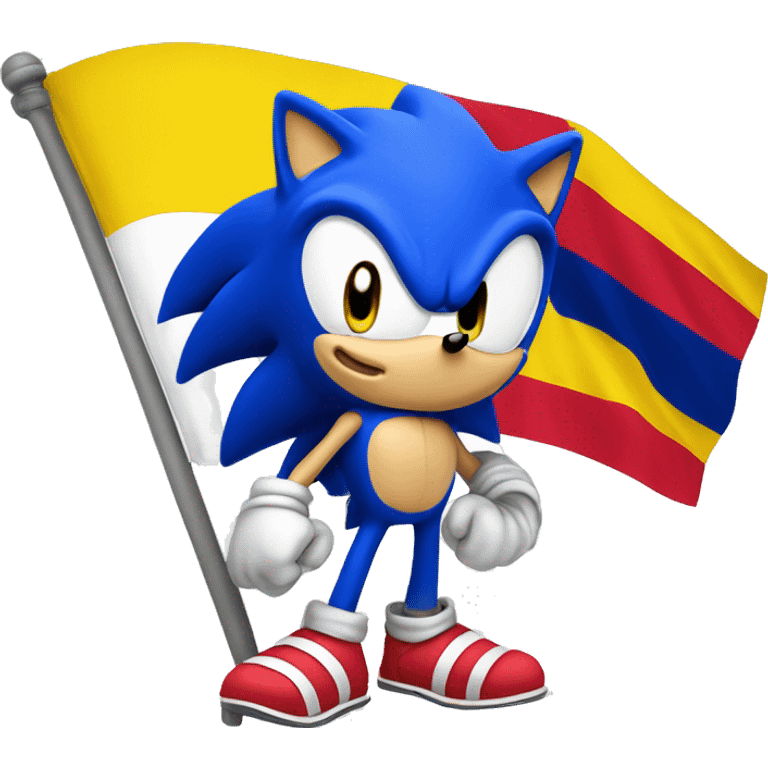 Sonic con bandera de colombia emoji