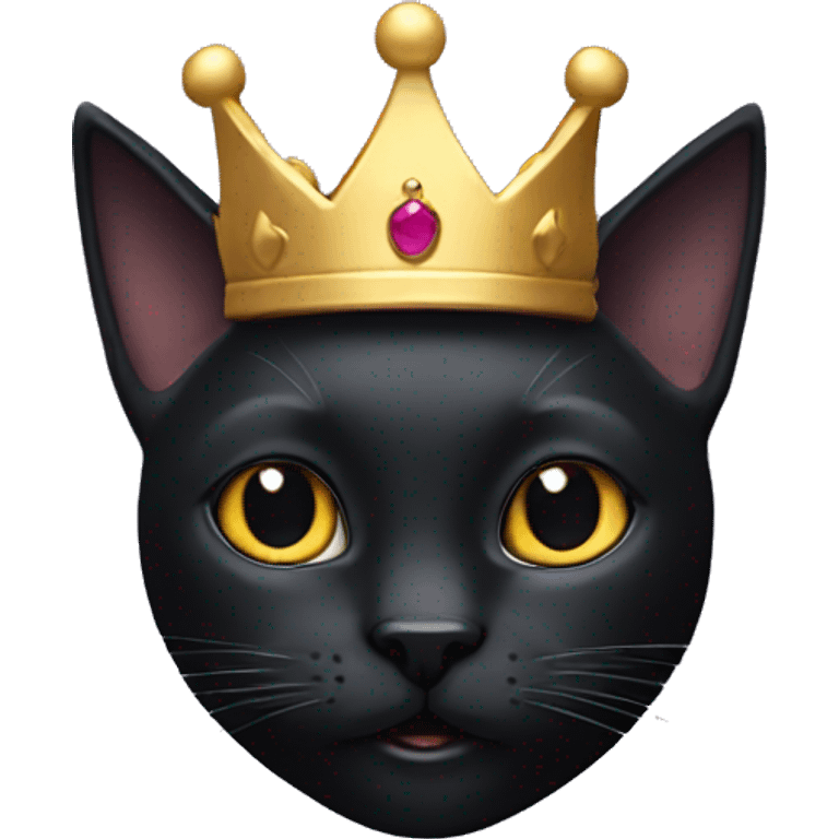 Black cat with a crown emoji