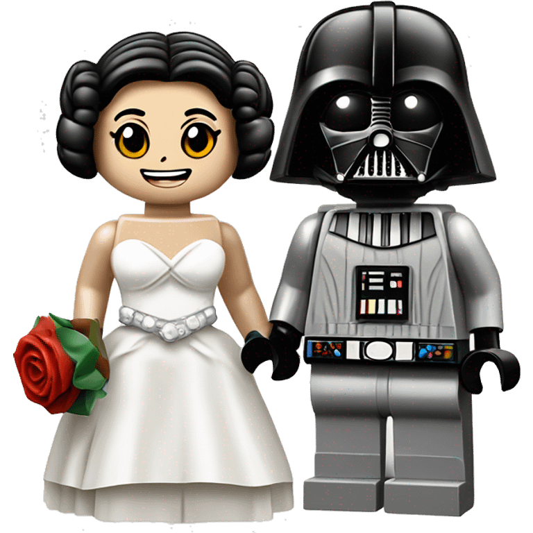 Lego Princess Leia and Darth Vader get married emoji