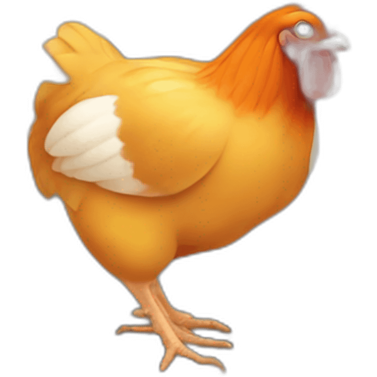 un poulet qui a le feu au fesse emoji