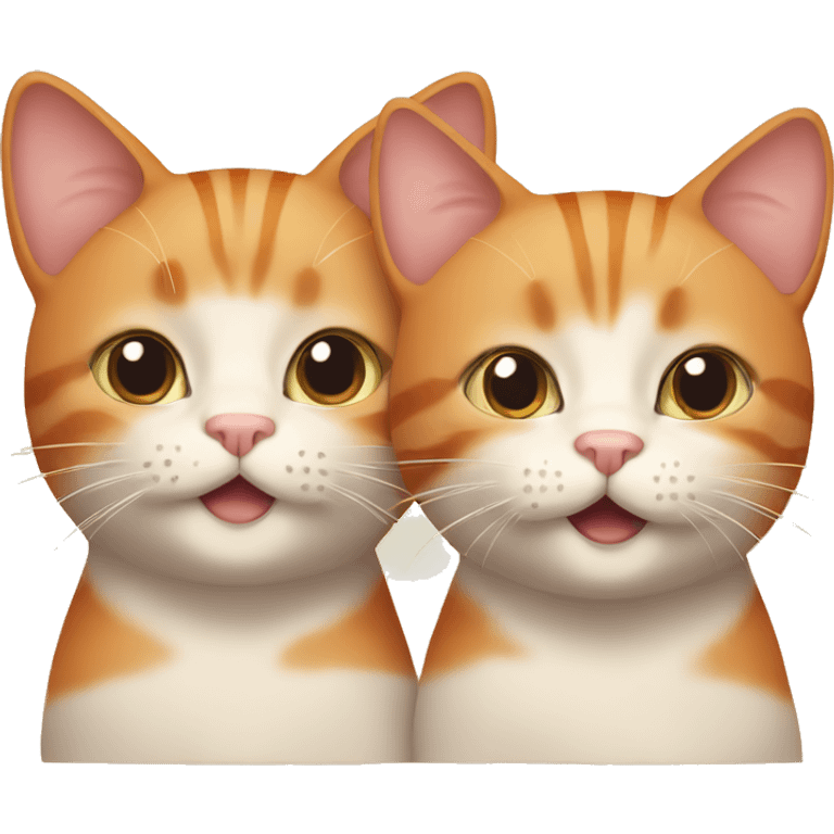 Two orange cats with cream lines  emoji