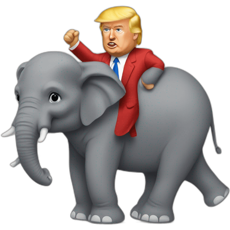 Trump sur un elephant emoji