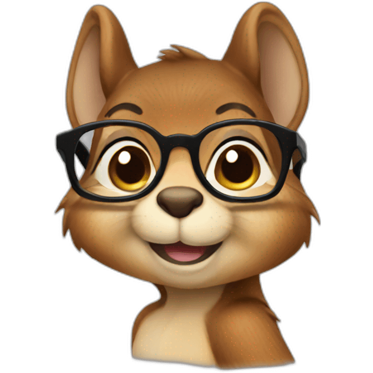 Squirrel female with glasses emoji