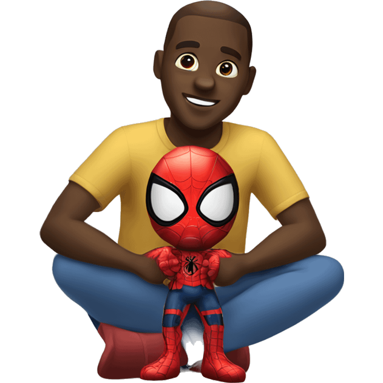 Black guy with￼ Spider-Man mask emoji