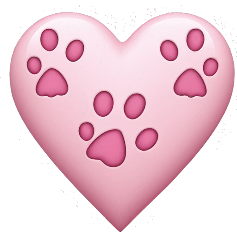 White heart with pink paw prints  emoji