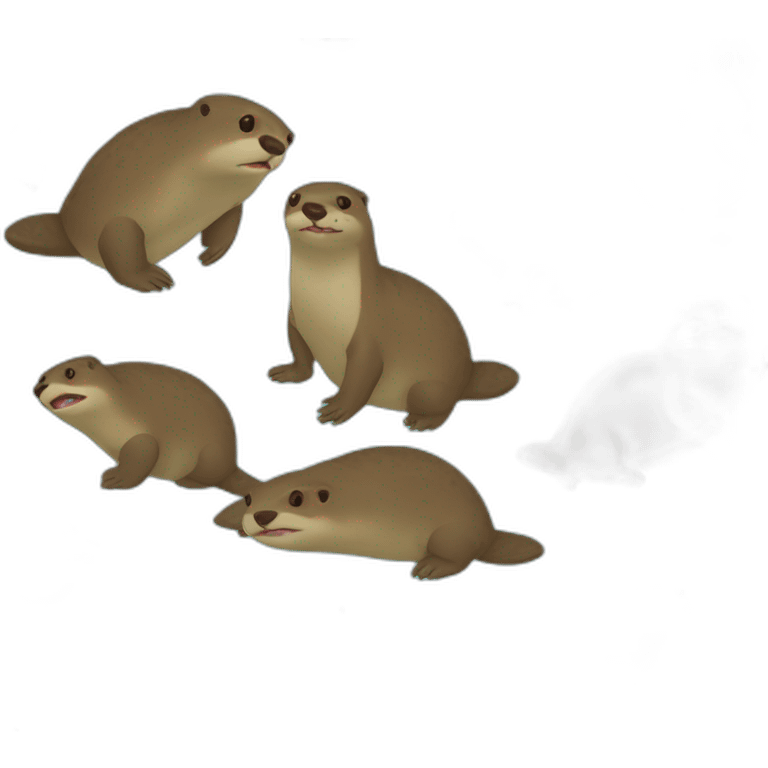 Loutre sur tortues emoji