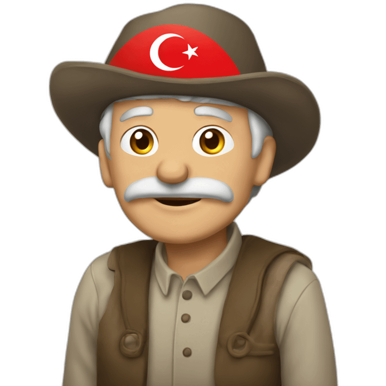 old man with Turkiye flag emoji