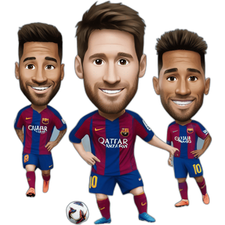 Messi avec neymar et suarez emoji