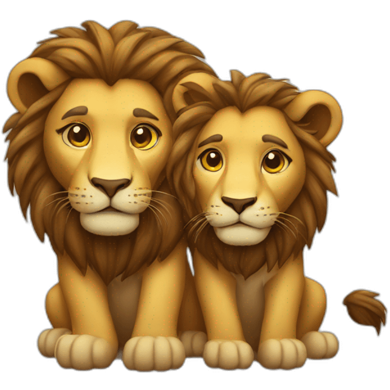 Lion couple emoji