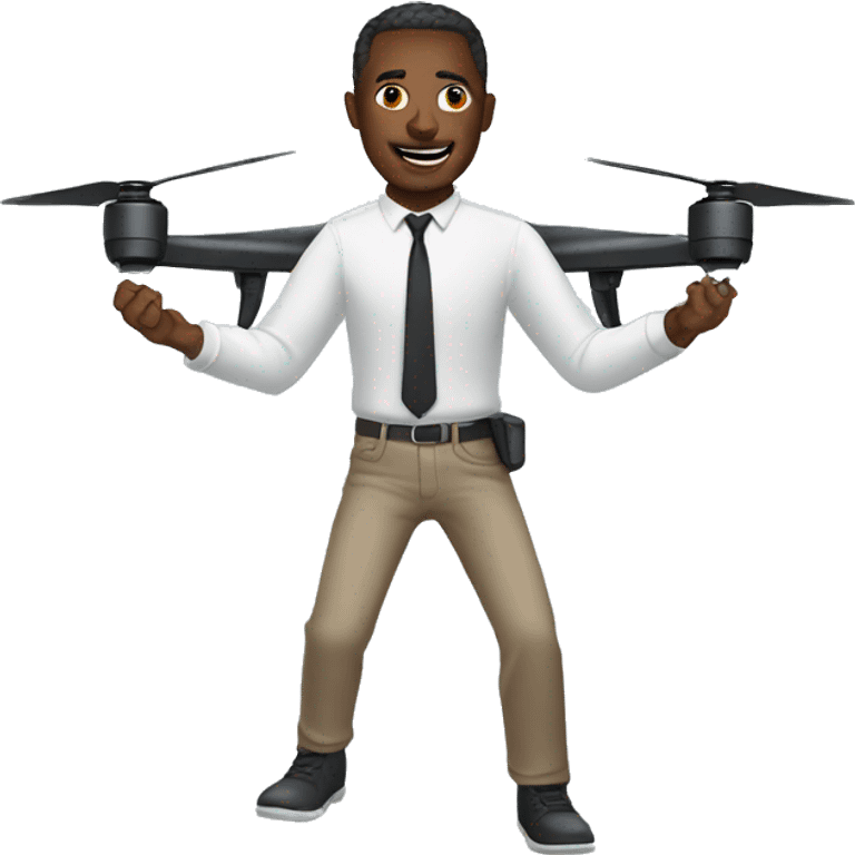 Guy flying a drone emoji