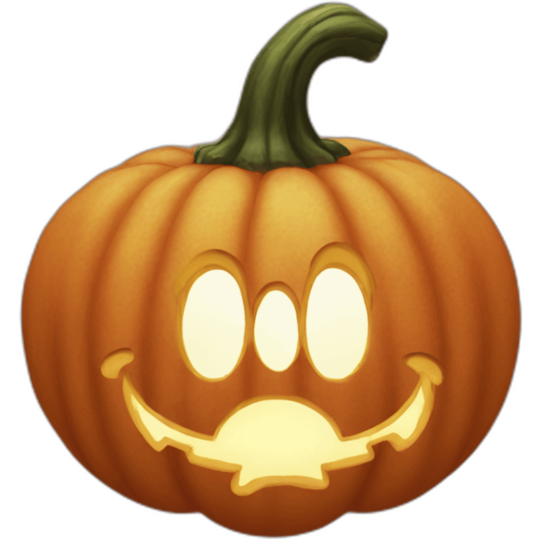 Mickey Mouse as a pumpkin emoji