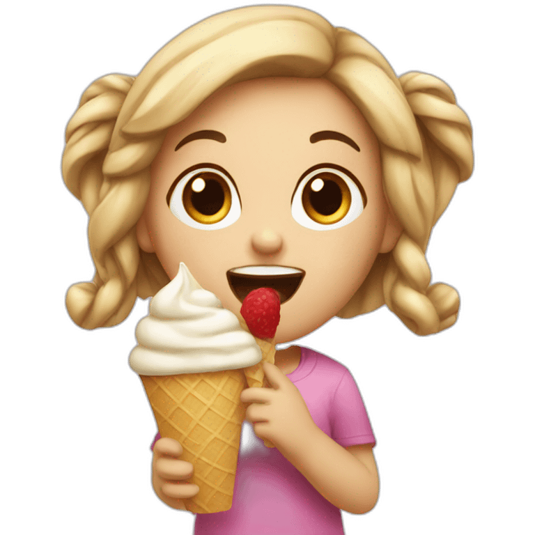 girl eating icecream emoji