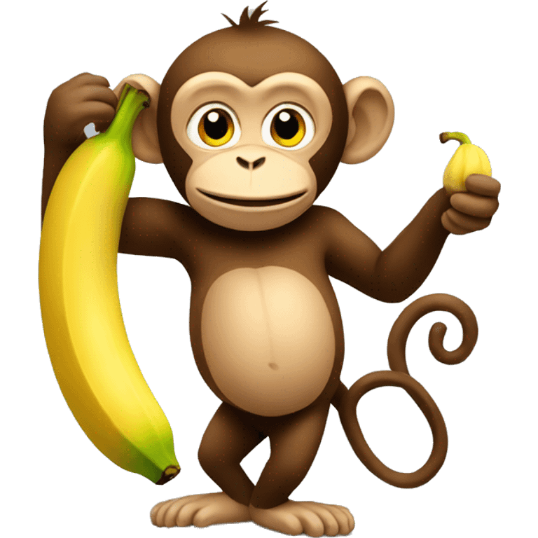 monkey with banana emoji