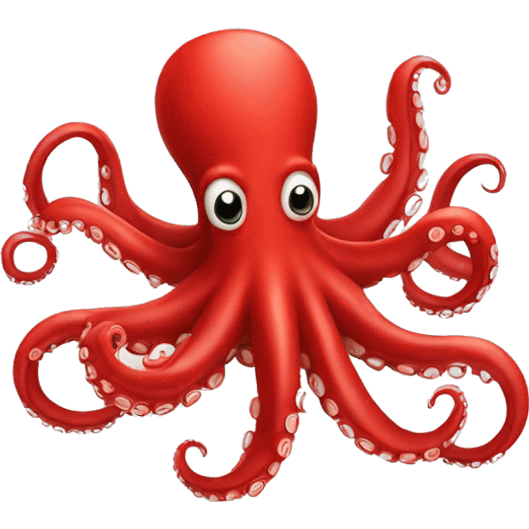 red cartoon octopus running away emoji