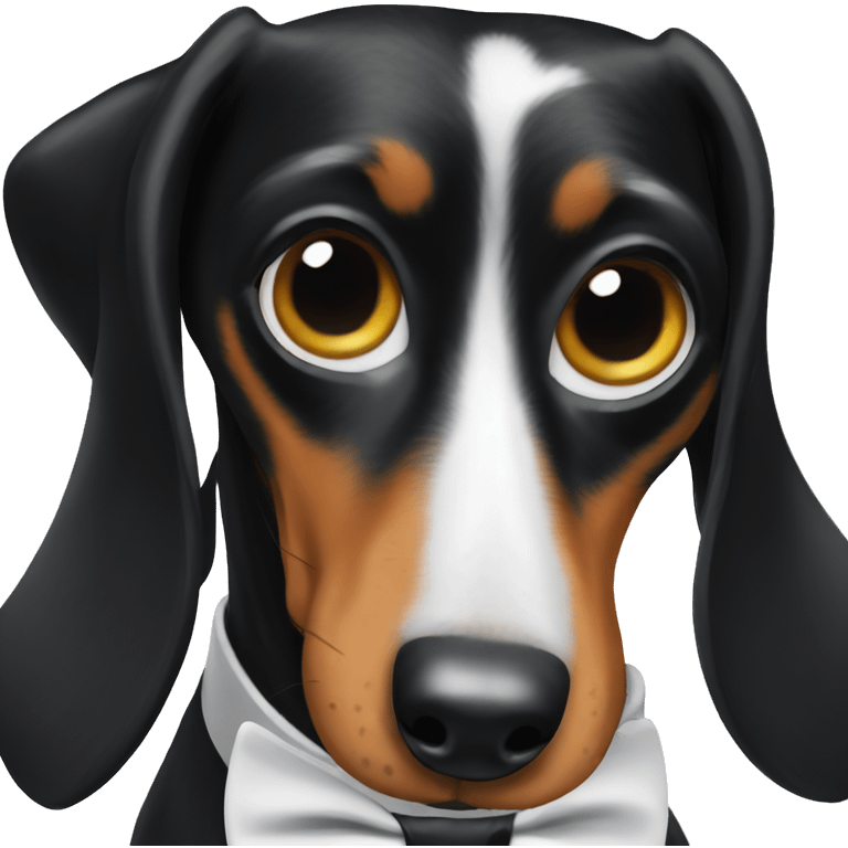 Tuxedo dachshund  emoji