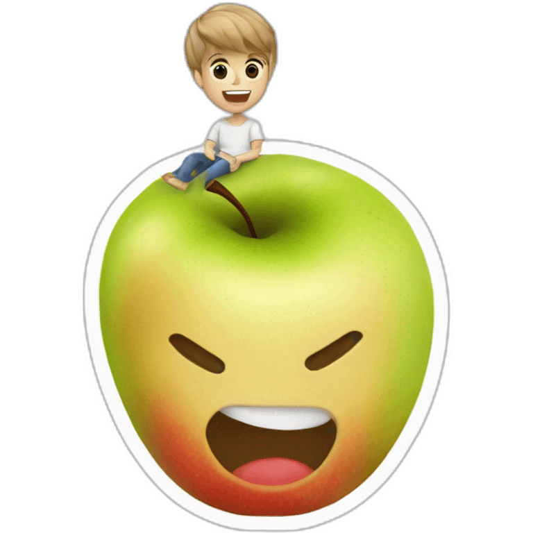 Justin Bieber en train de manger une pomme emoji