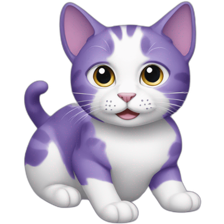 purple cat with white spots emoji