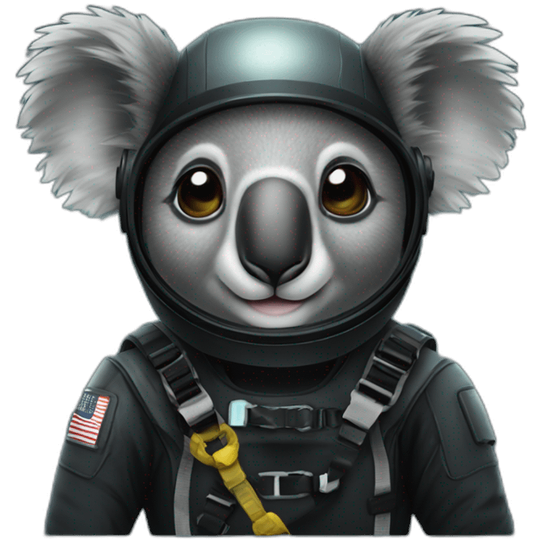 koala in black diving suit emoji