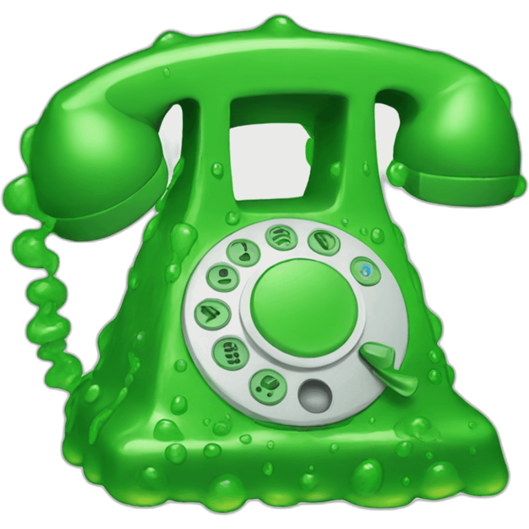 telephone covered in green slime emoji