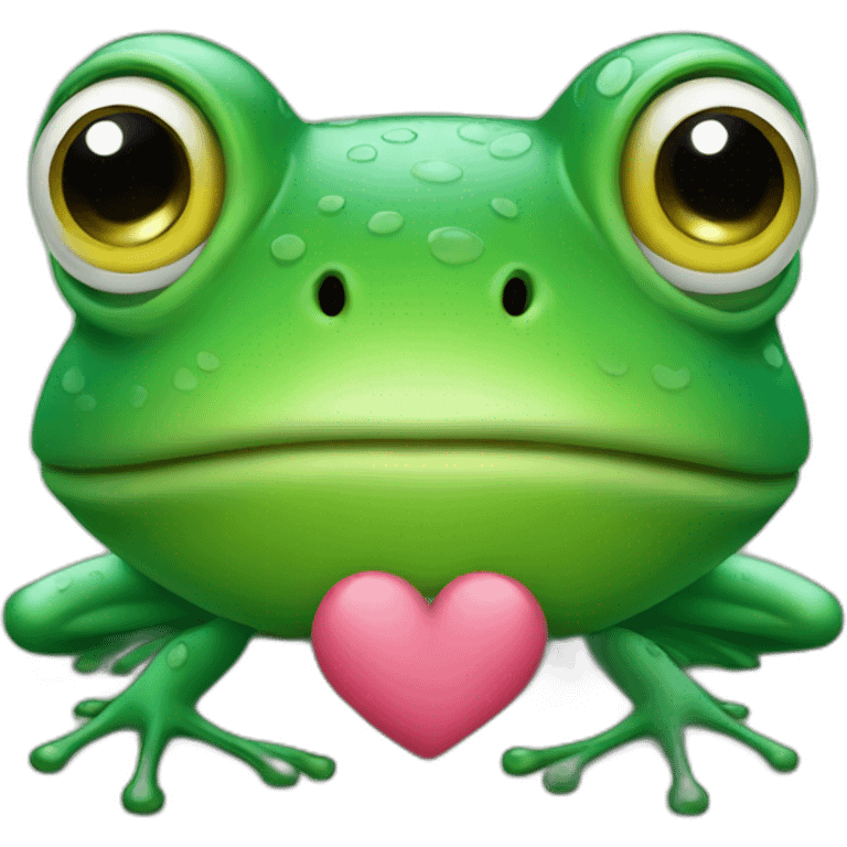 frog following in love emoji