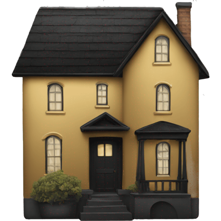 Black and gold house emoji