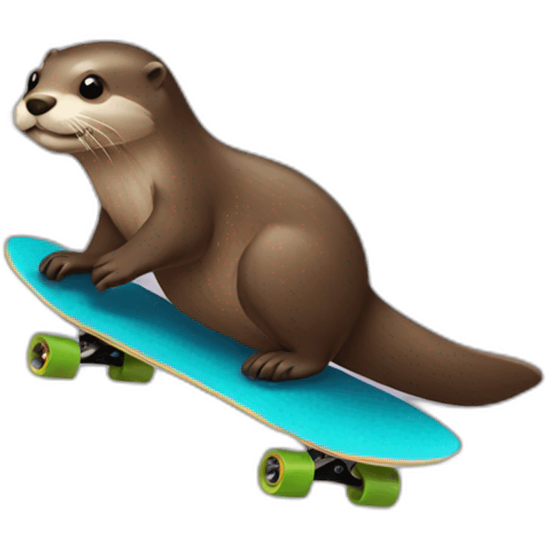 Otter on skateboard emoji