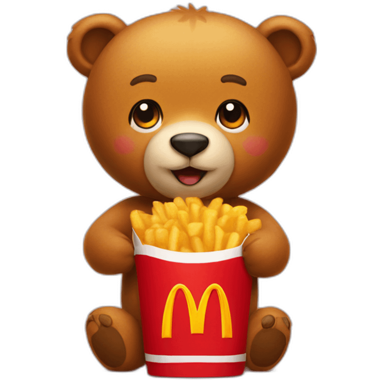 cute bear with McDonalds emoji