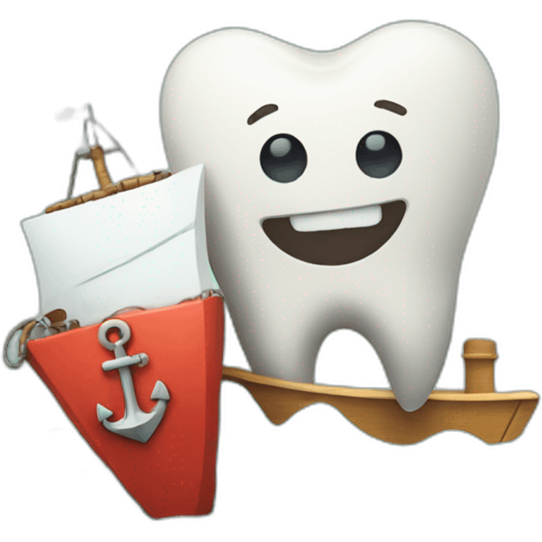 A tooth and a boat anchor emoji