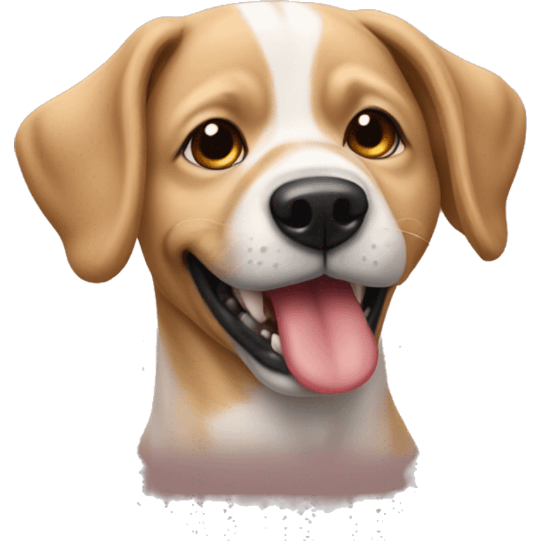 Un chien avec un doigt de pied dans la bouche  emoji