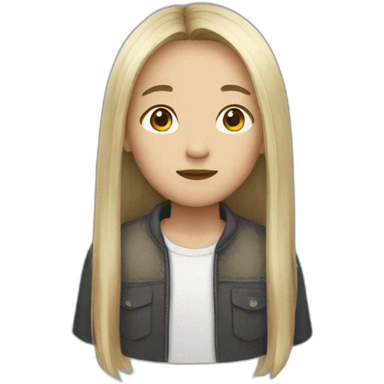 chinese teenager long hair emoji