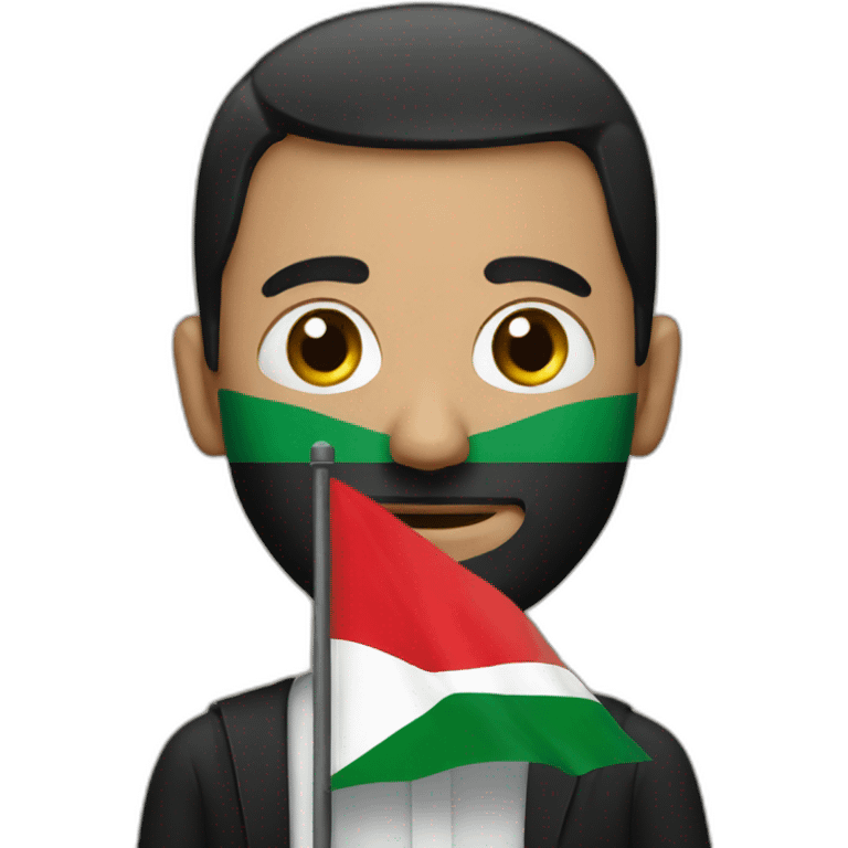 Man with Palestinian flag  emoji