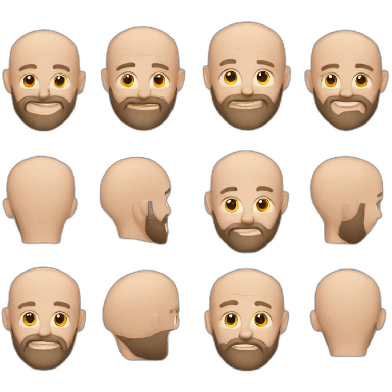 bald guy with beard and cap the other way round emoji