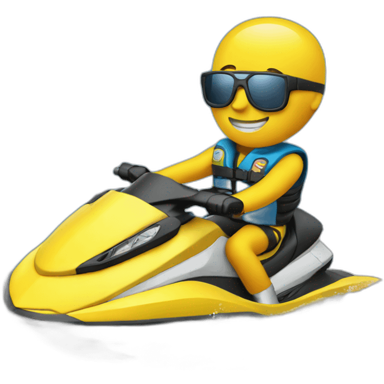 A banana riding a jet ski  emoji