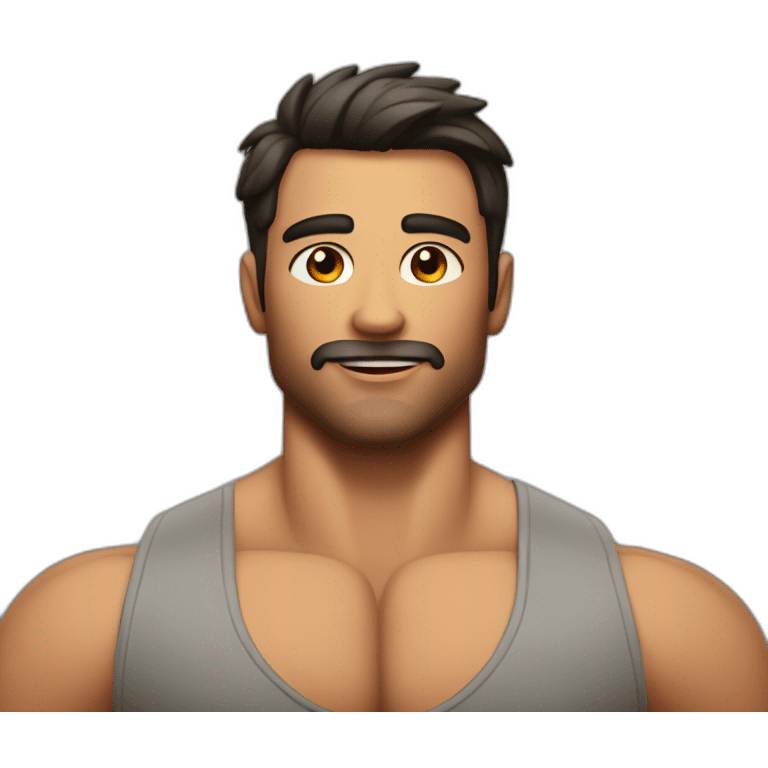 Muscle handsome man on the back emoji