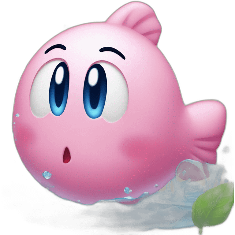 Kirby qui boit de l'eau emoji