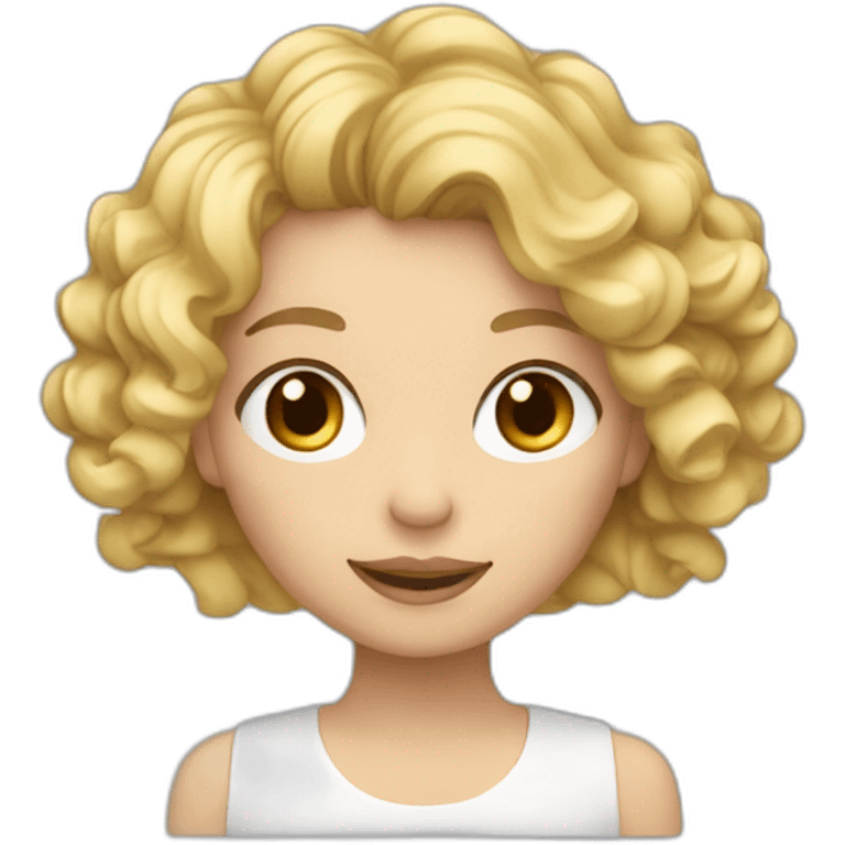 Une fille blonde aux cheveux bouclés emoji