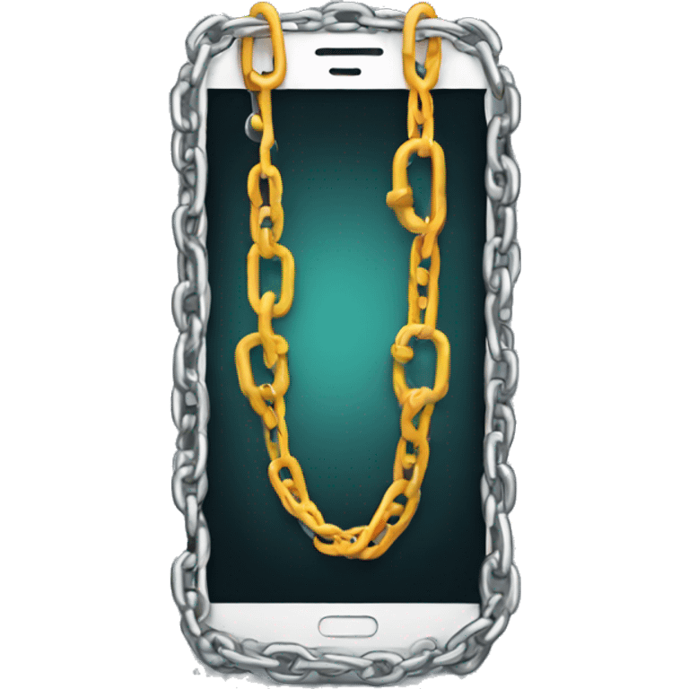 chained smartphone emoji