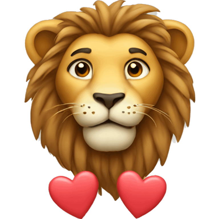 Lion with hearts  emoji