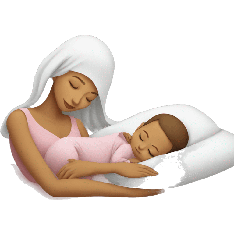 muslim white wife with sleeping baby emoji