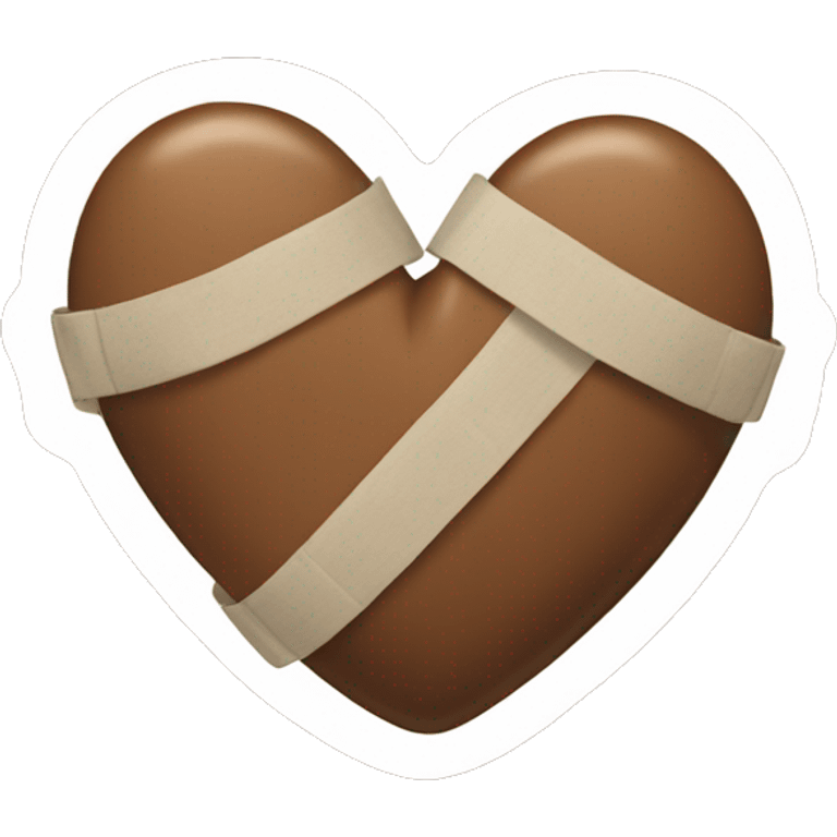 brown heart with bandages emoji