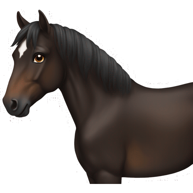 dark brown horse no white  emoji