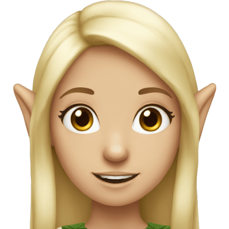 elf girl with blonde hair and white skin emoji