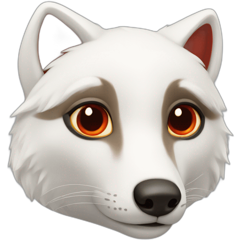 White Fox with red cheeks emoji