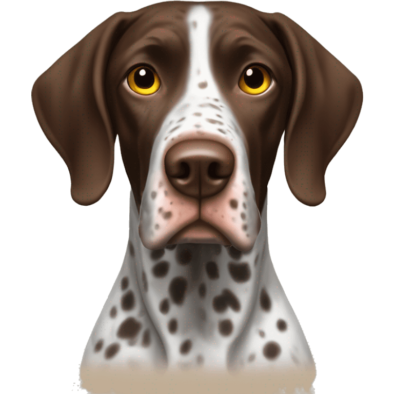 brown gsp dog French Pointer, dark brown roan with eyes, no white spots, nowhite  emoji